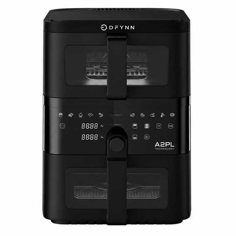 FEUER DUO Double Stack Digital Air Fryer | 2500W | 11L (4L + 7L) Family Size | A2PL Technology | Dual Viewing Windows | Oil-Free Air Fryer | LFGB Certified Germany | 100% Toxin Free | Black. FEUER DUO Double Stack Digital Air Fryer | 2500W | 11L (4L + 7L) Family Size | A2PL Technology | Dual Viewing Windows | Oil-Free Air Fryer | LFGB Certified Germany | 100% Toxin Free | Black.